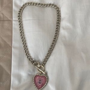 Juicy Couture rainbow heart pendant necklace